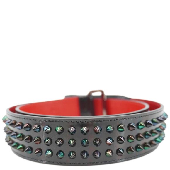 Christian Louboutin Accessories - Christian Louboutin Loubi Spiked Leather Belt Black Size 100.40